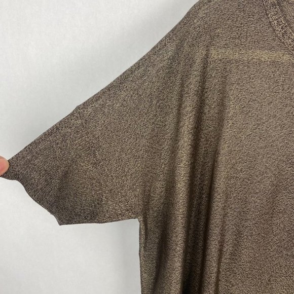 Eileen Fisher Womens Size Small Brown Gold Oversized Short Sleeve Knit Top - Picture 2 of 6